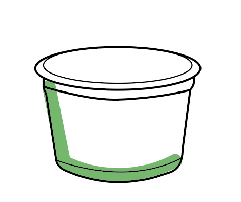 Verpakken in cups, bakjes of bekers